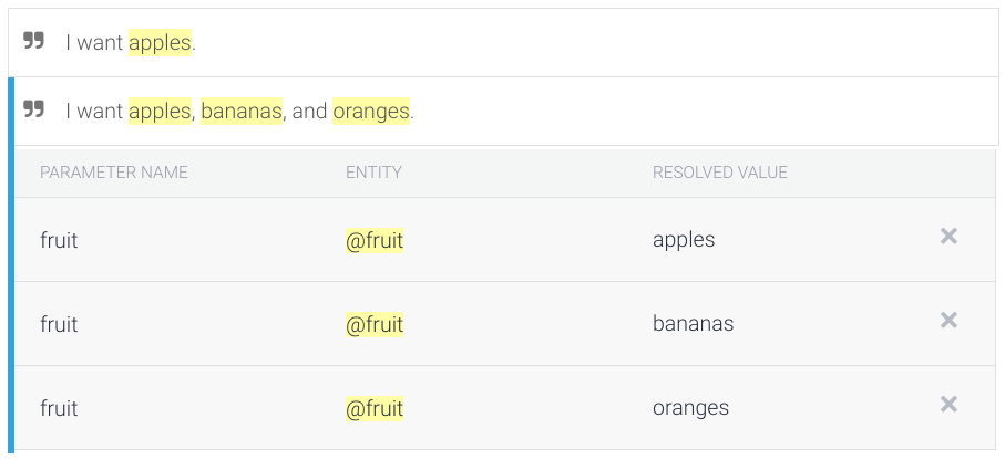 Capture d&#39;écran de l&#39;annotation avec des paramètres de liste