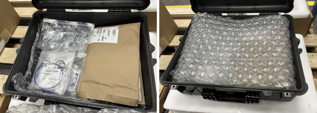 Funda Pelican resistente para proteger equipos sensibles.