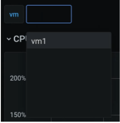 選擇要查看的 VM。