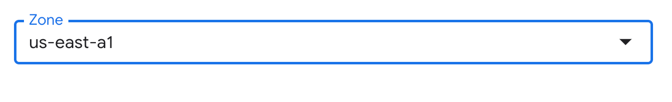 Select a zone to display the resources that are present in that specific zone.