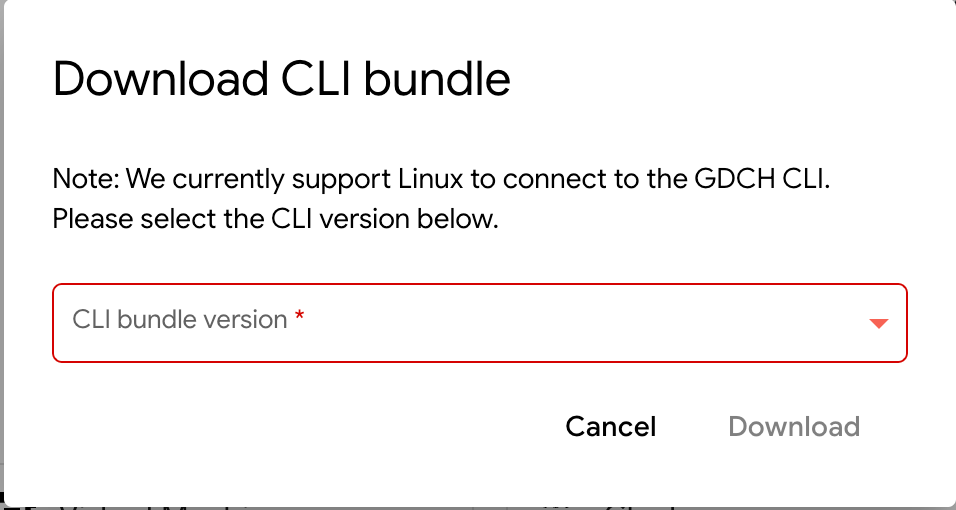 Scarica il bundle della CLI