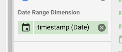 削除ボタンが有効化された timestamp フィールドの詳細。