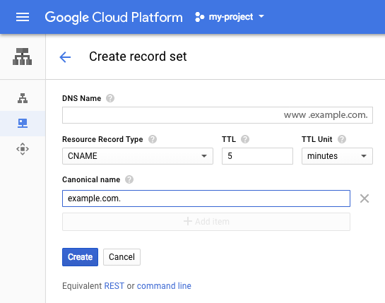 embargo Minister Children's day Quickstart: Set up DNS records for a domain name with Cloud DNS | Google  Cloud