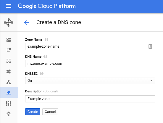 Crea zona con firma DNSSEC