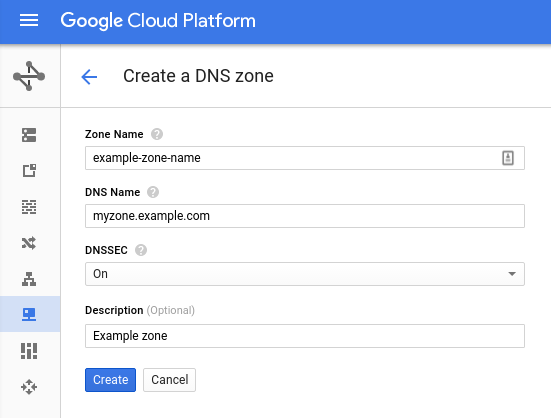 Create DNSSEC signed zone