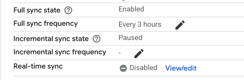 Cómo ver y editar la configuración de sincronización en tiempo real
