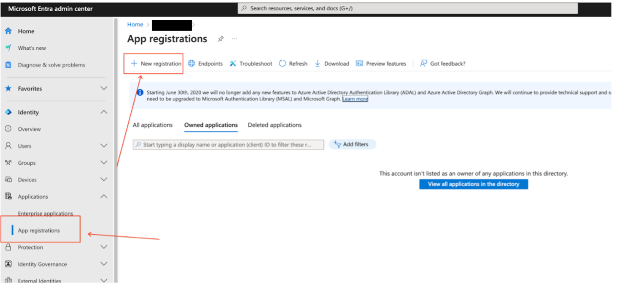 在 Entra 中註冊新應用程式