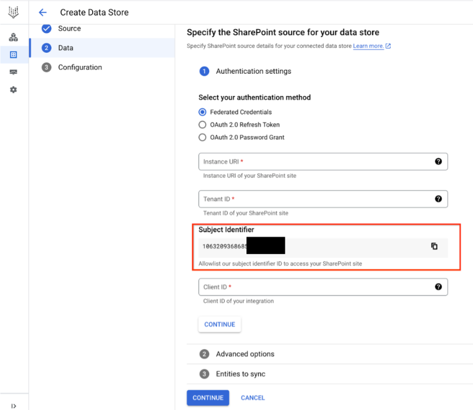 Prendi nota dell&#39;identificatore del soggetto nella console