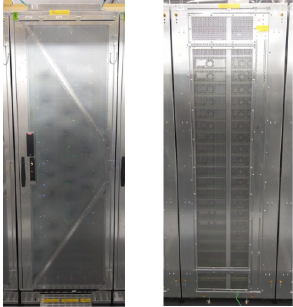 The front and back of a rack with full hardware hardening.