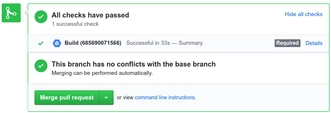 Show all checks in a pull request.