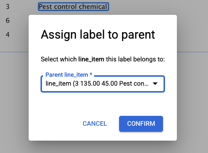 Boîte de dialogue &quot;Parent d&#39;entité imbriquée&quot;