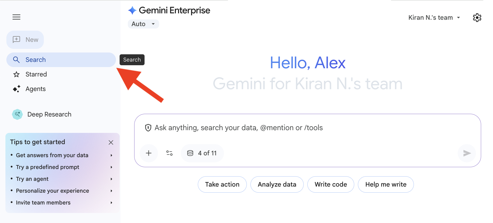 Sélectionnez l&#39;icône de recherche.
