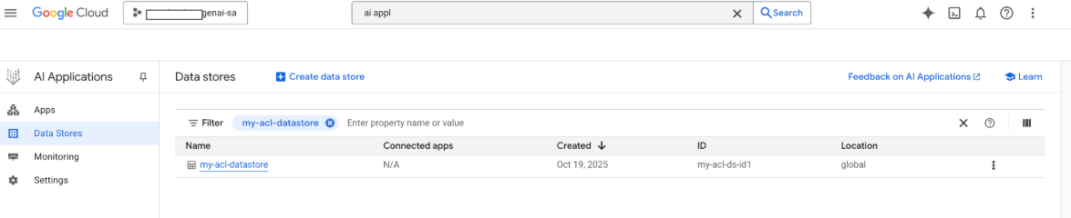 カスタム コネクタのデータストア