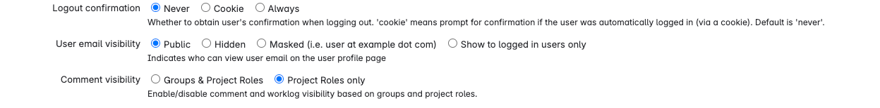 Pilih visibilitas email