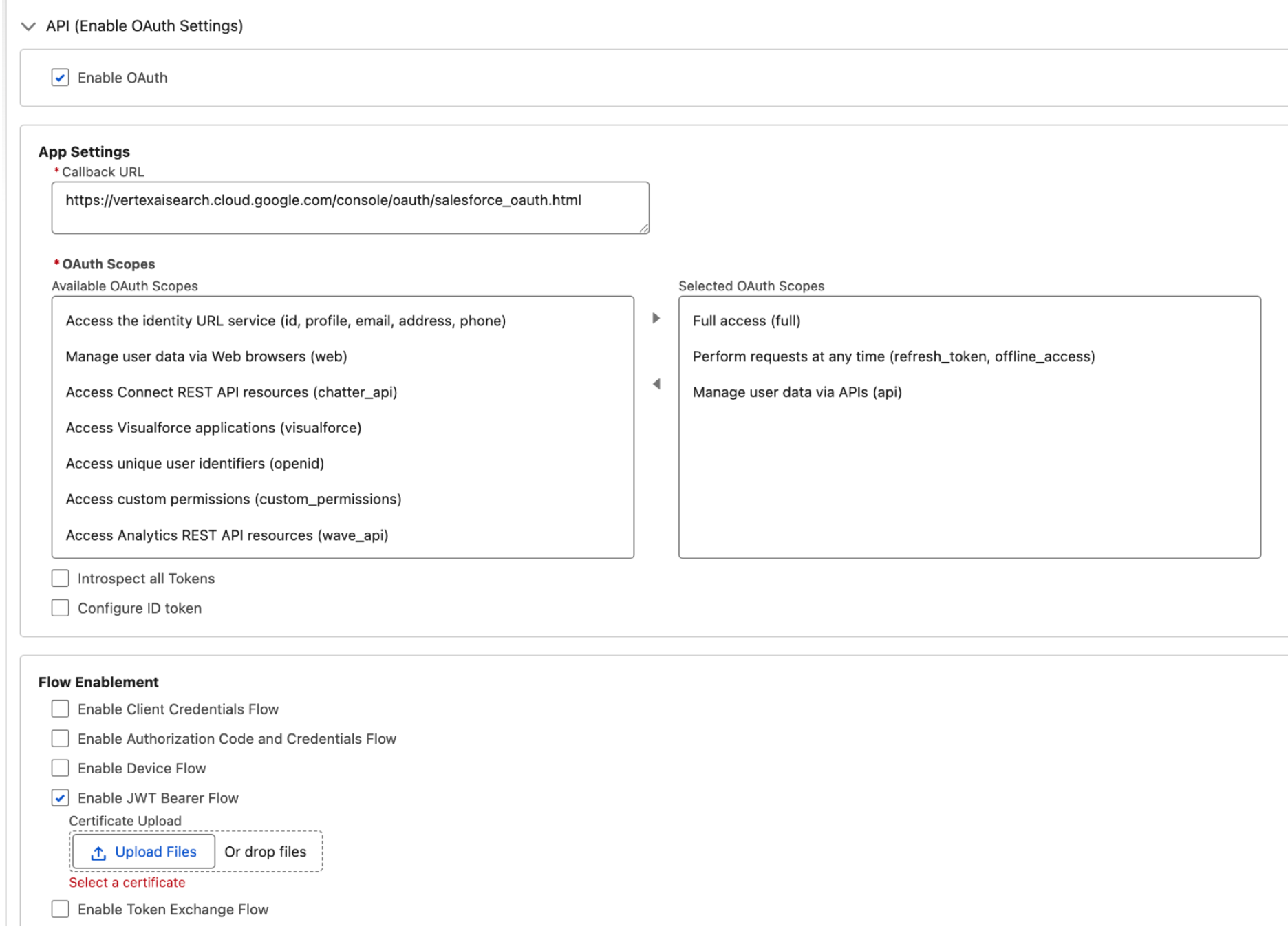 启用 OAuth 设置 - OAuth2 JWT 令牌