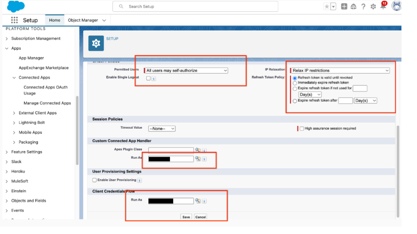 Configura la app conectada y agrega el flujo de credenciales de cliente