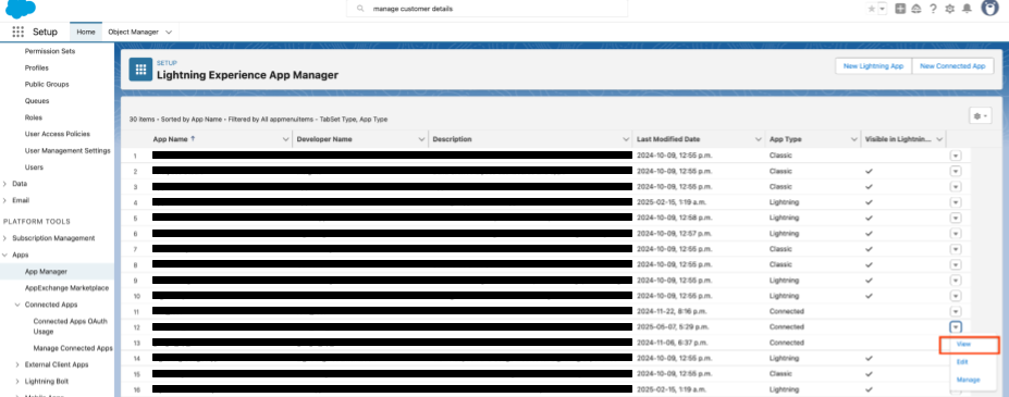 アプリマネージャーでアプリの詳細を表示する