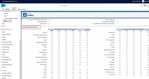 ユーザーの読み取り権限を確認する