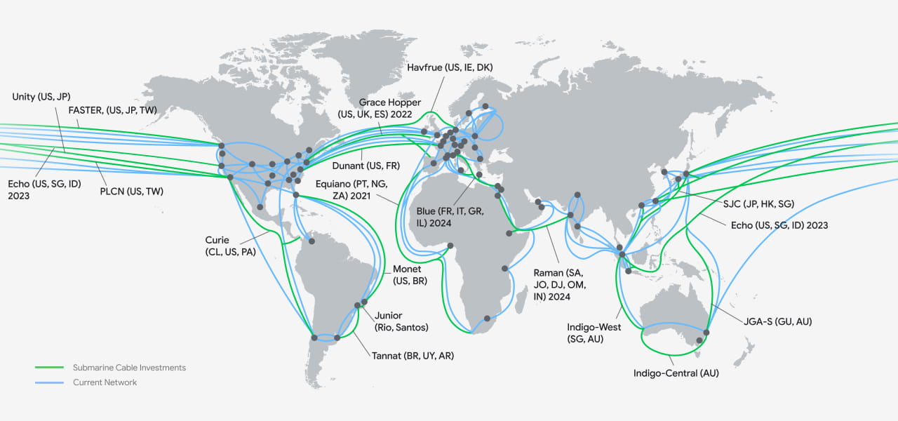 mappa delle connessioni cablate attuali e future