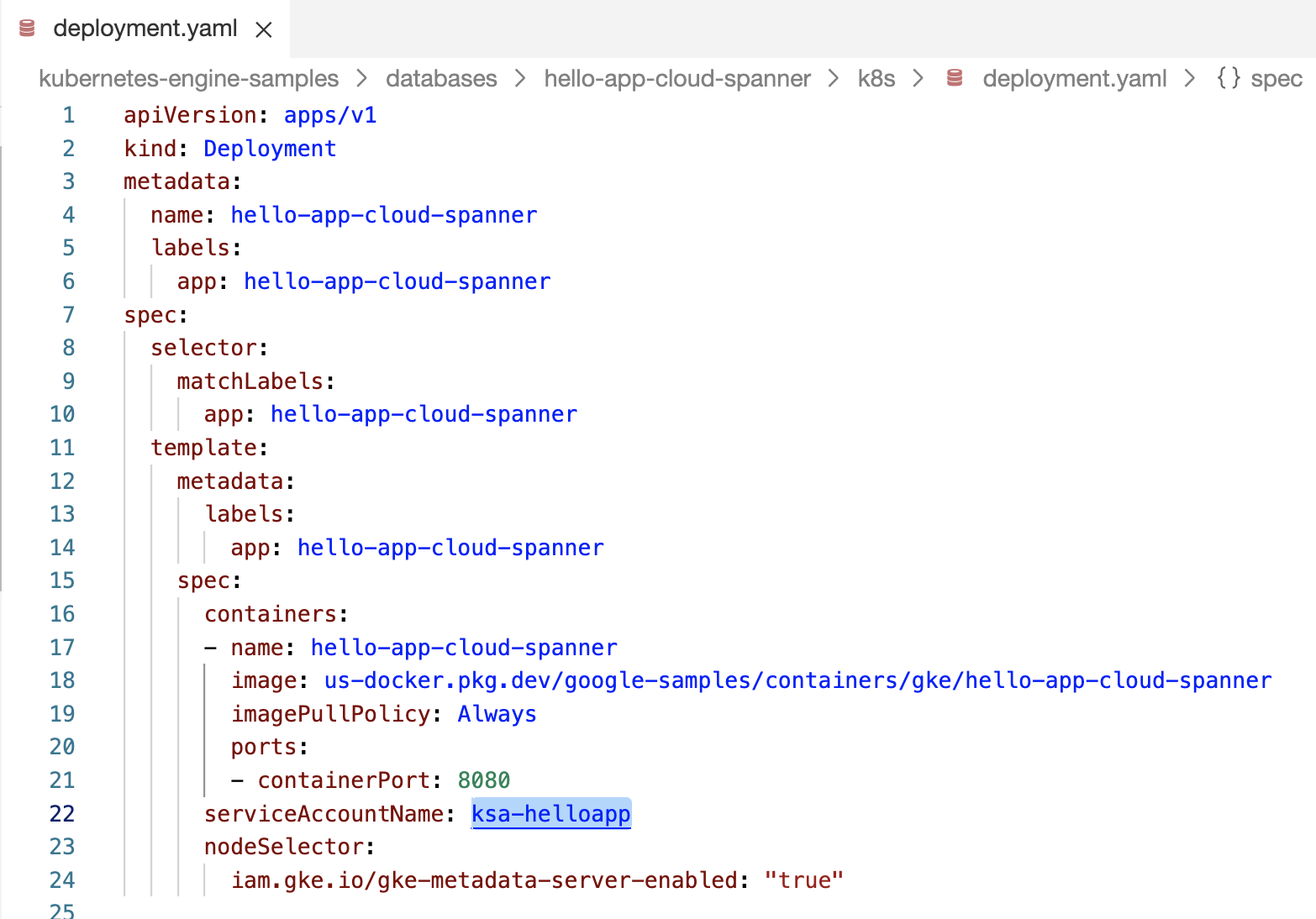 Modifica YAML per aggiornare KSA_NAME.