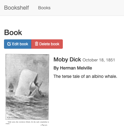 Entrée "Moby Dick" de l'application Bookshelf