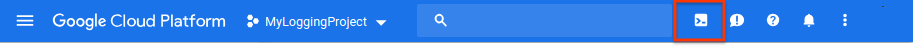 En la consola de Google Cloud, haz clic en el ícono de Cloud Shell.