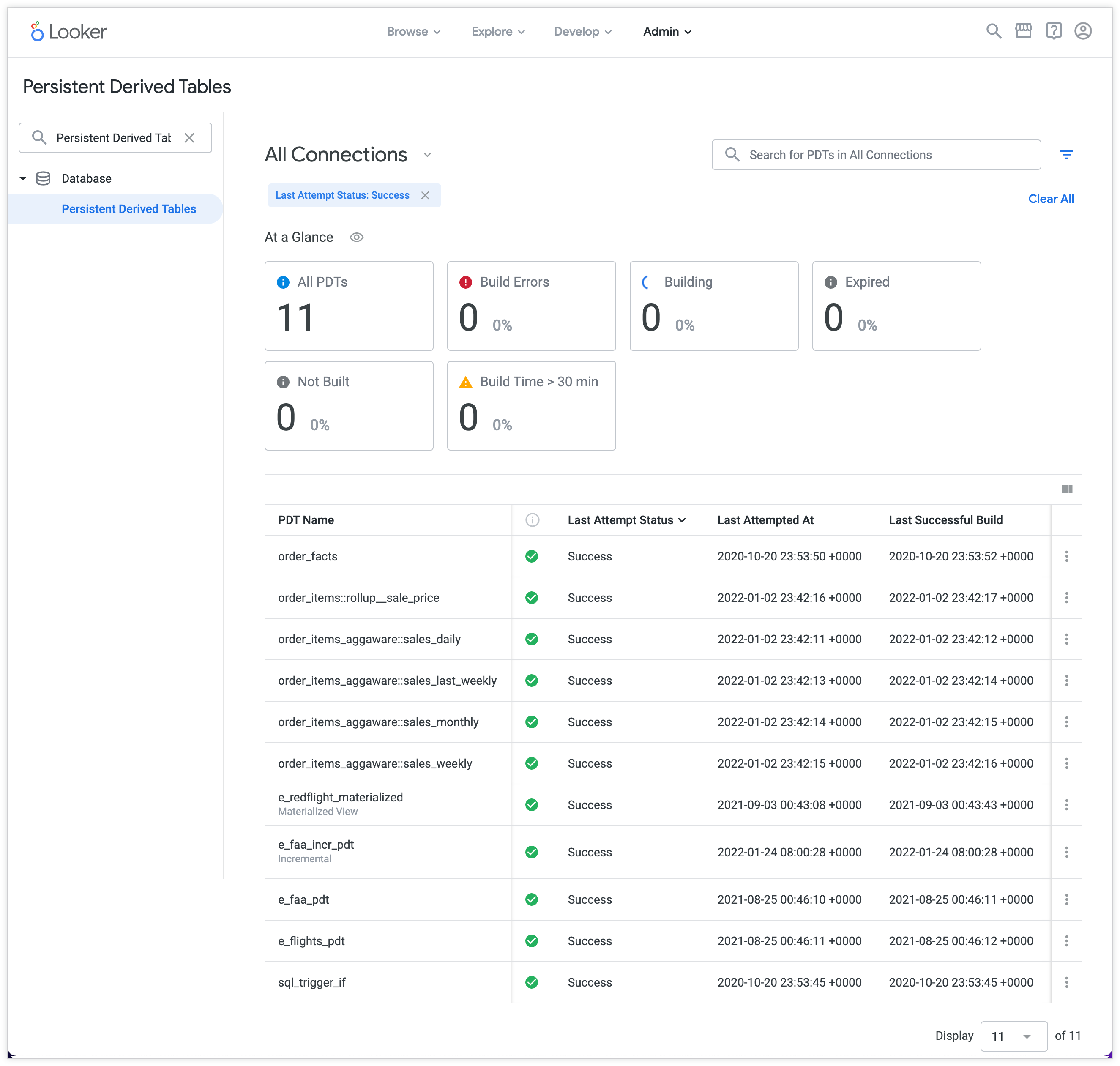 Actively Siege With other bands Admin settings - Persistent Derived Tables | Looker | Google Cloud