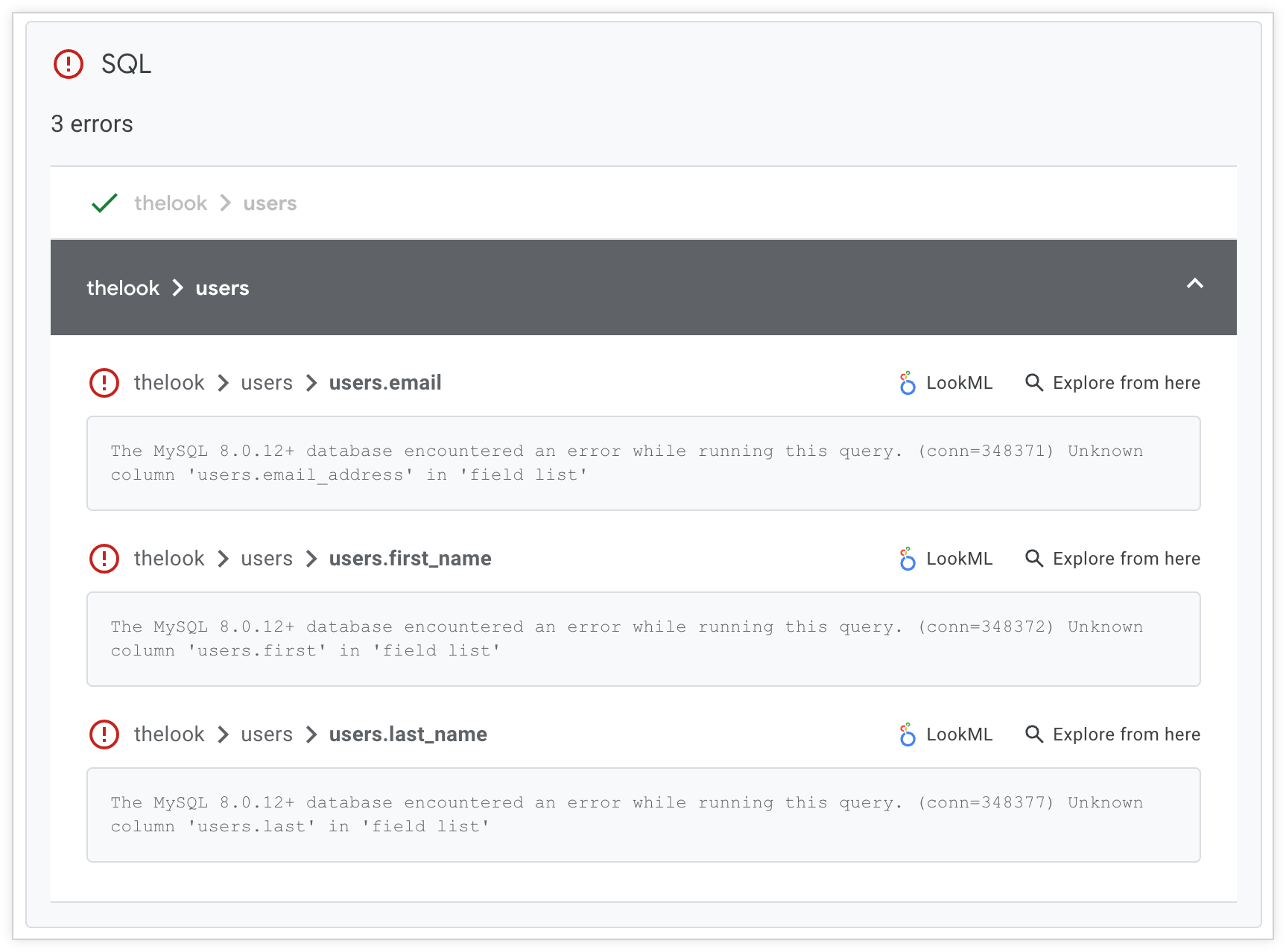持續整合結果頁面，顯示 SQL Validator 的檢測結果