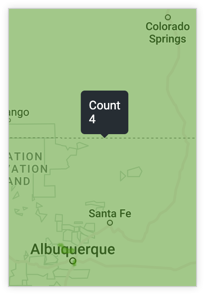 工具提示只會顯示「Count」欄位的值 4。