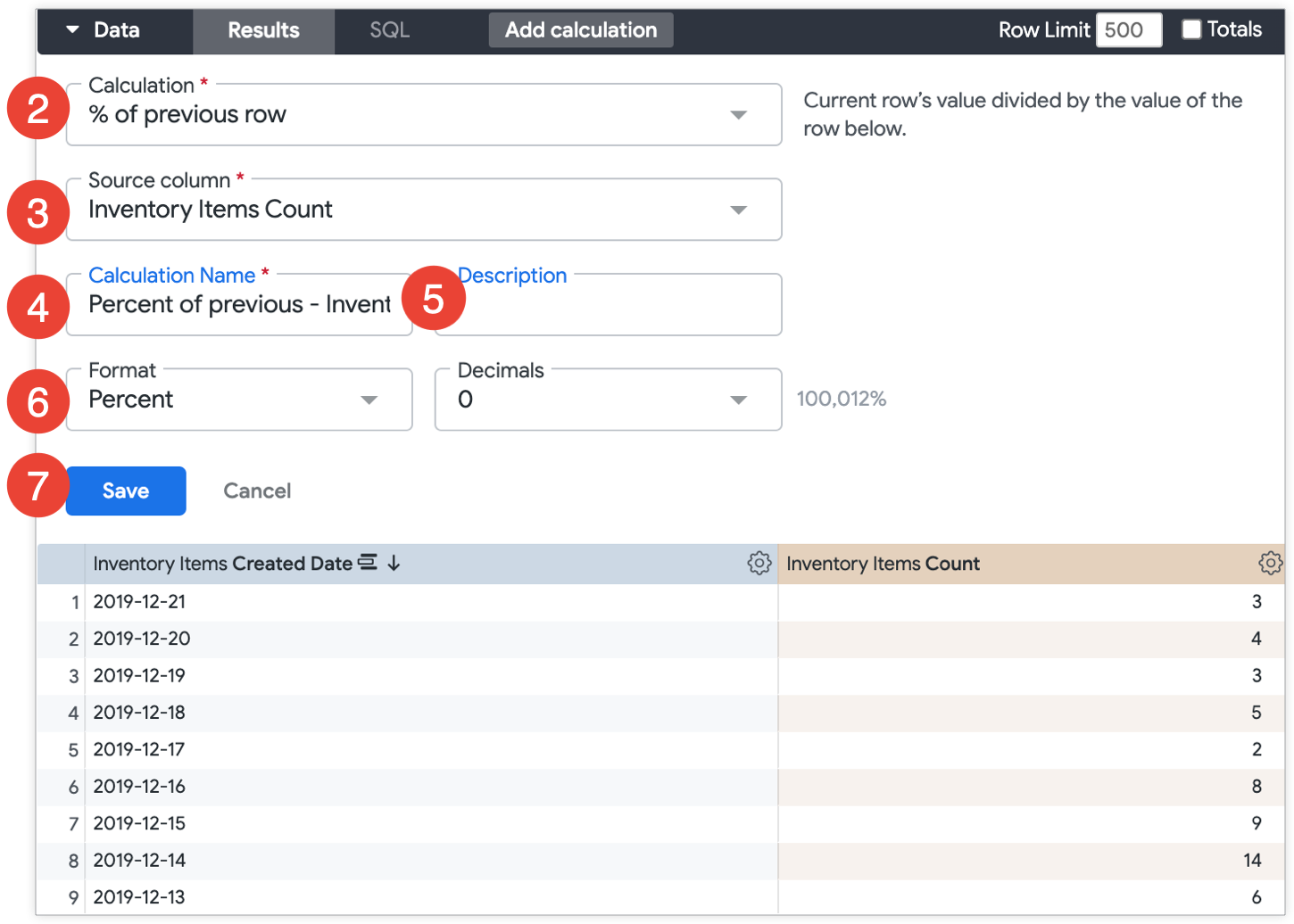 Using table calculations Looker Google Cloud