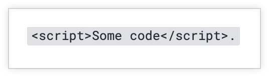 Un riquadro di testo che mostra il codice in stile carattere codice.