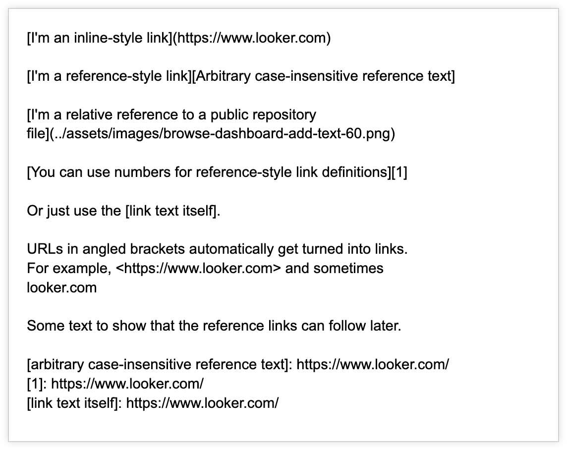 As várias maneiras de formatar links no Markdown.