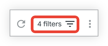 Imagen de la barra de filtros con el texto &quot;4 filtros&quot; junto al ícono de filtros.