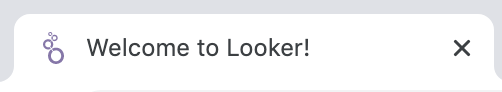 Screenshot eines Browsertabs mit dem Titel „Welcome to Looker! Das favicon ist das Looker-Logo.