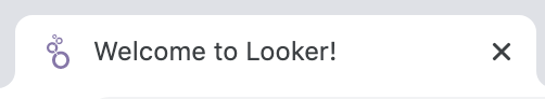瀏覽器分頁的螢幕截圖，標題為「歡迎使用 Looker！」快捷圖示為 Looker 標誌。