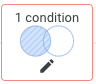 O ícone de configuração de junção realçado a vermelho no painel Misturar dados indica que não foi especificada uma configuração de junção.