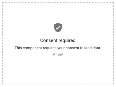 A report displays a dialogue that consent is required to load the data and includes an Allow button for the user to select.