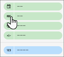 Un usuario coloca el cursor sobre un ícono de tipo de dimensión en la pestaña Configuración del panel Propiedades del gráfico para editar el tipo de campo.