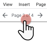 A user hovers their cursor over text that reads Page 3 of 4 on report navigation.
