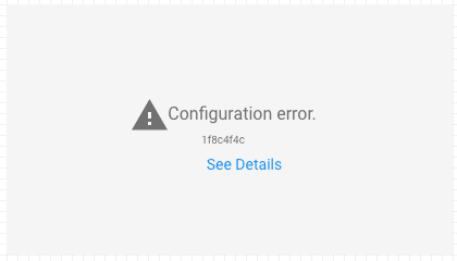 Una tarjeta de gráfico dañada muestra el texto Error de configuración con un vínculo Ver detalles para obtener más información.