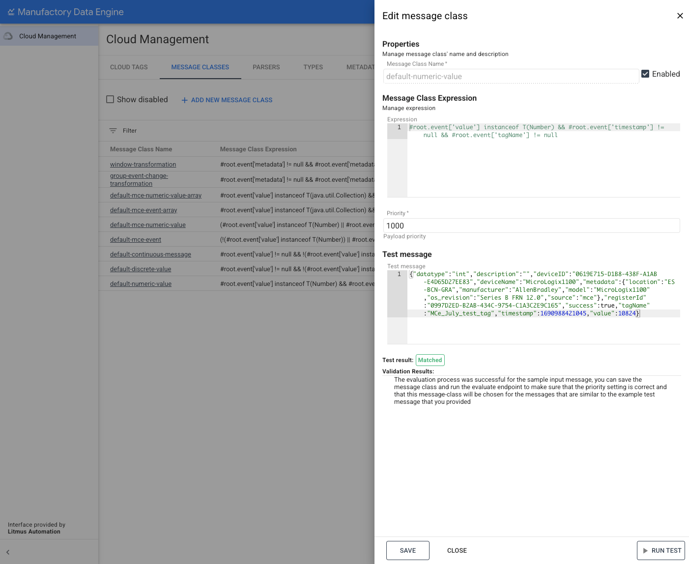 Message Classes – Test Message Class