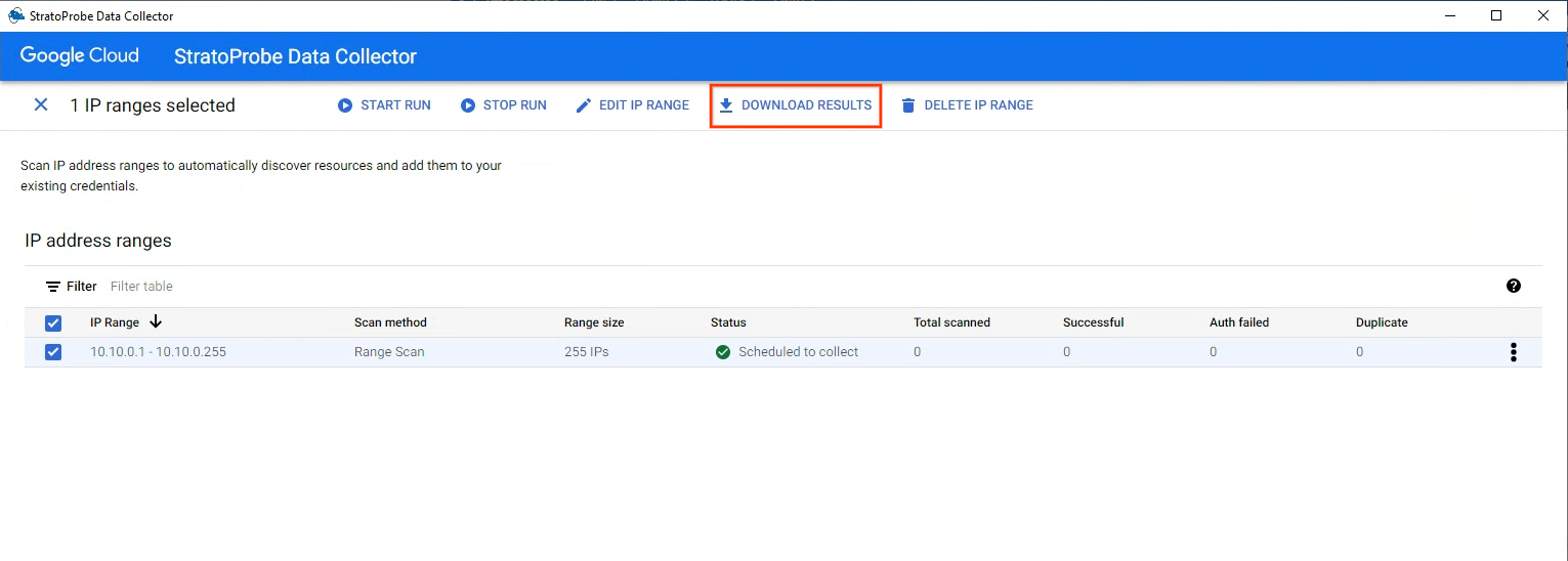 Fazer o download dos resultados da verificação no StratoProbe