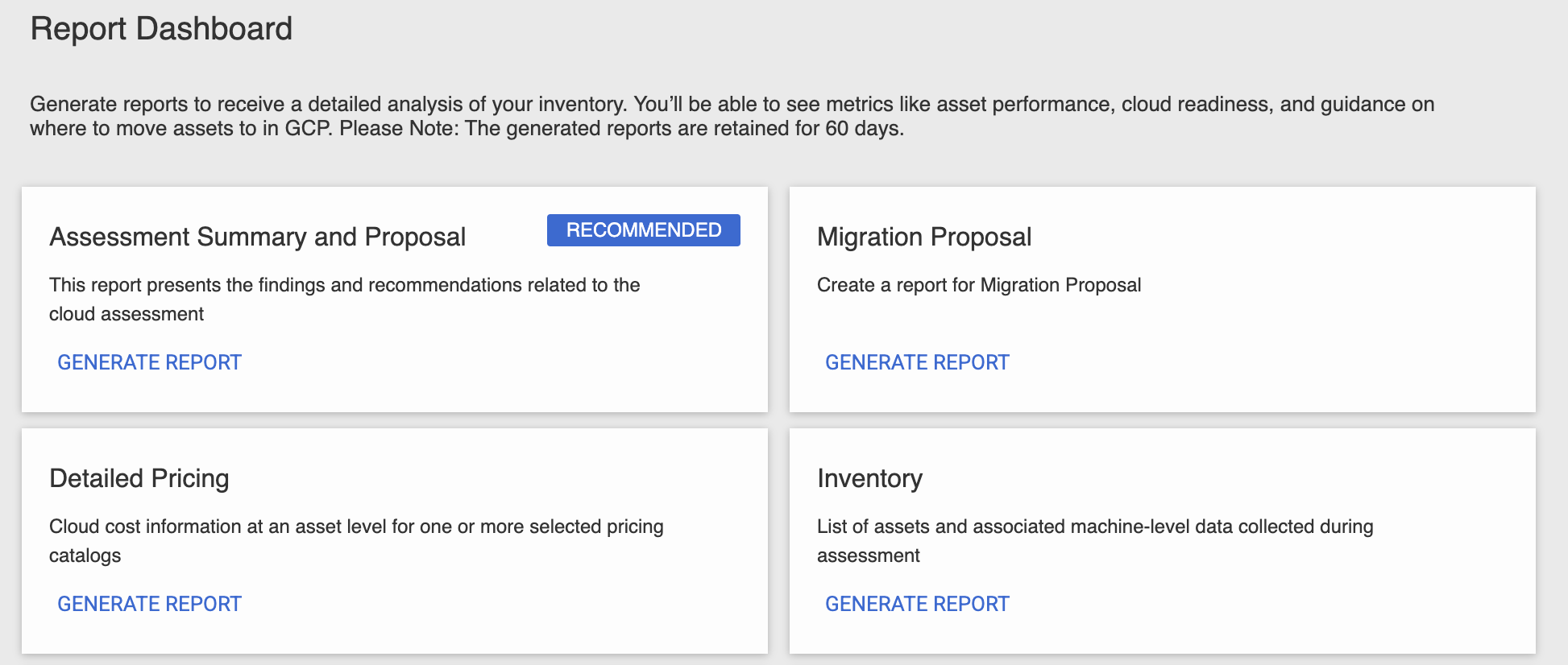 Dashboard dei report in StratoZone