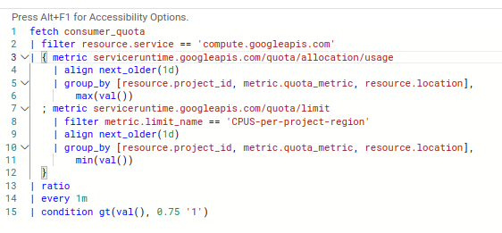 code editor indicates foldable code with carets.