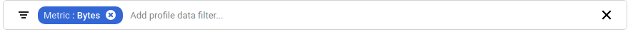 Show a filter with the option of metric and value of bytes.
