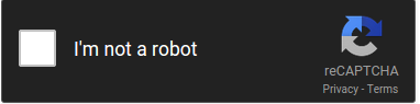 深色主題中的 reCAPTCHA 小工具或徽章