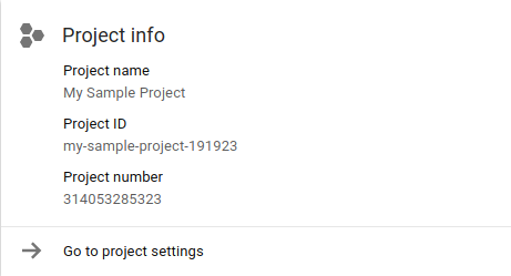 project info card