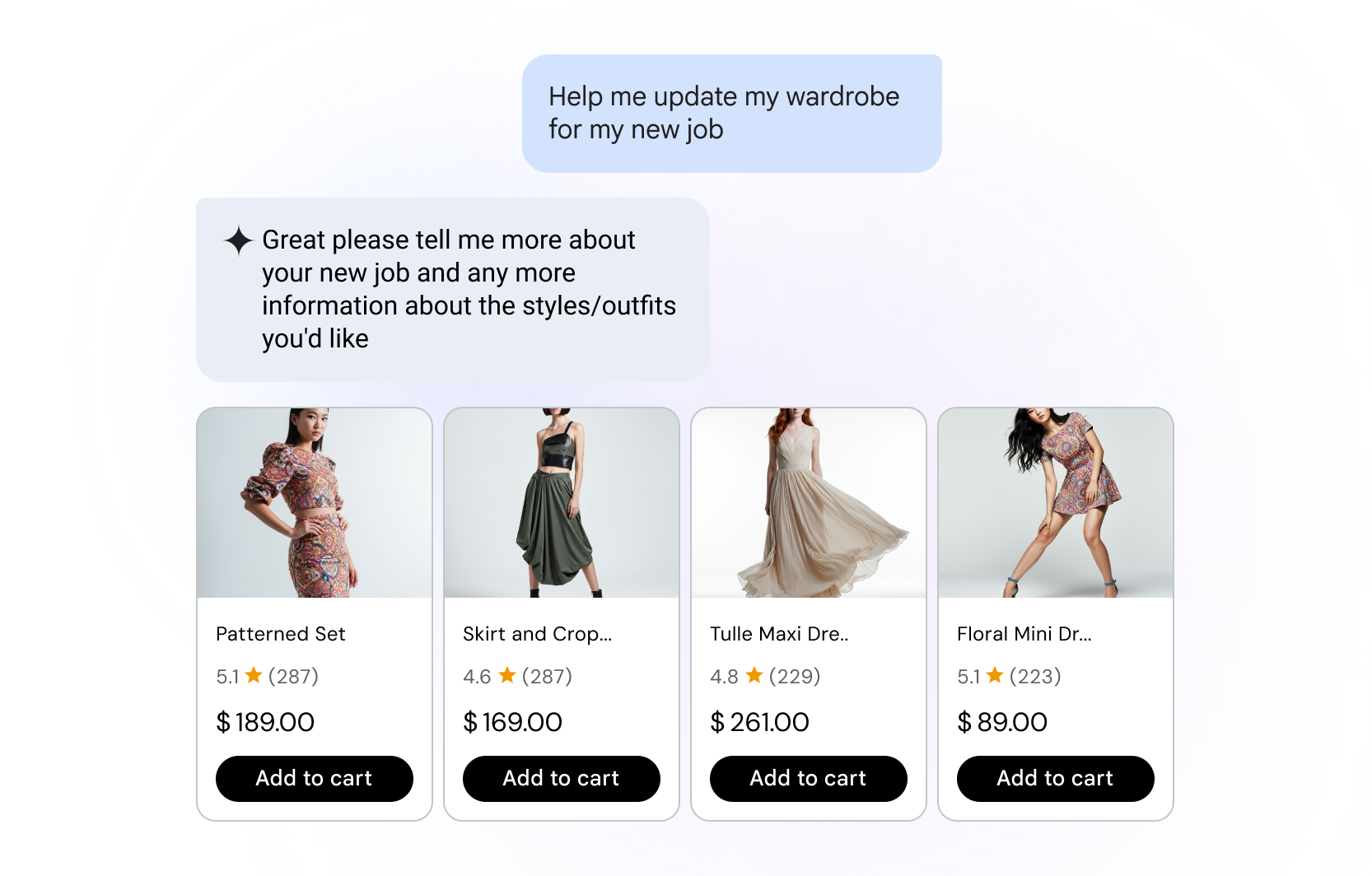 Conversational Commerce agent chat interaction