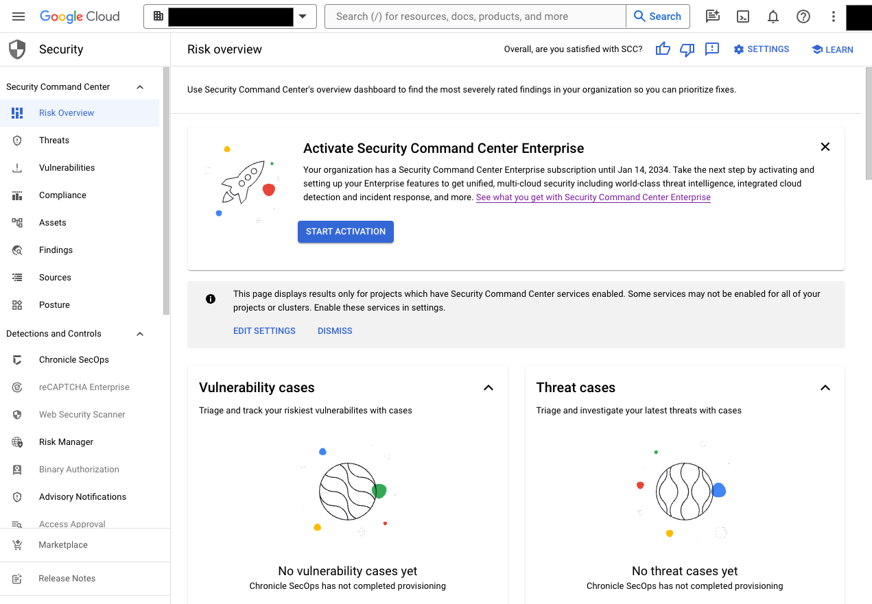 La console Google Cloud