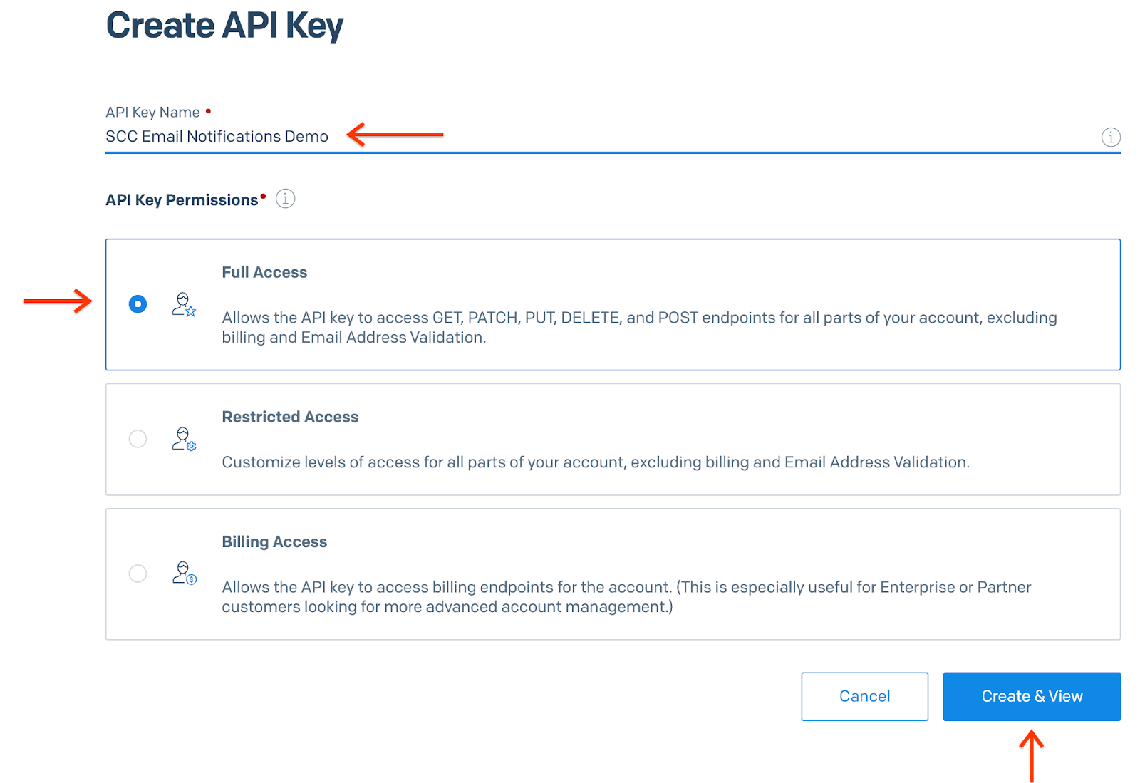 Nombre de la clave de API